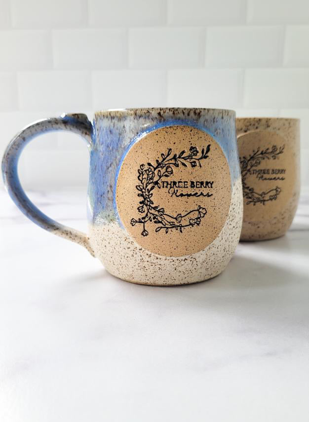 Three Berry Flowers Mug - Blue