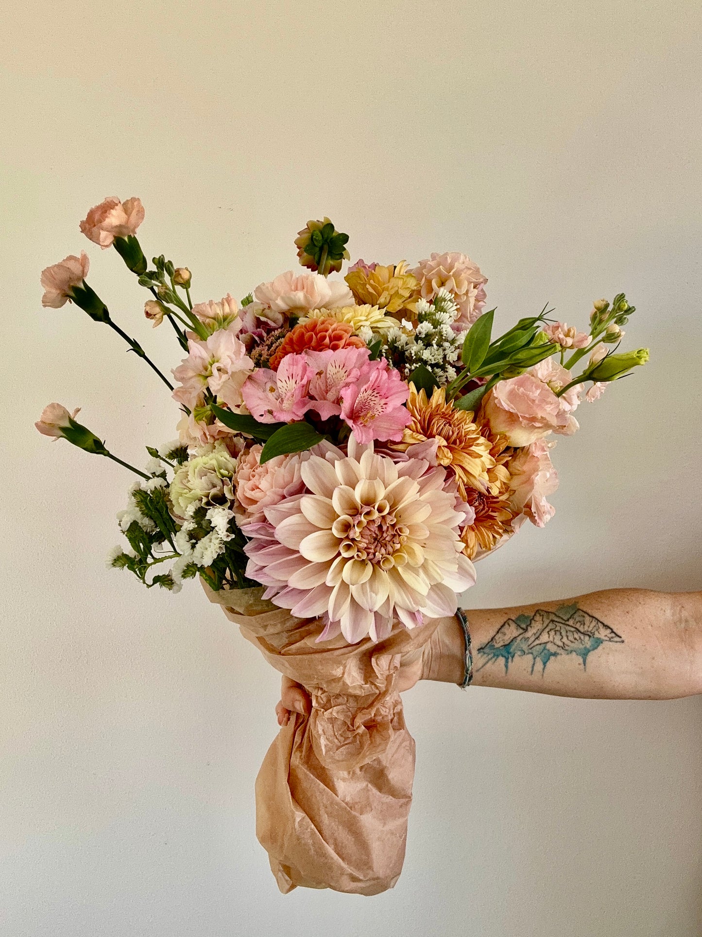 Lush Hand-Tied Wrapped Bouquet
