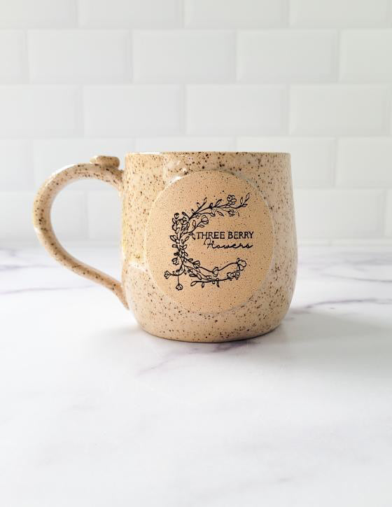 Three Berry Flowers Mug - Oatmeal