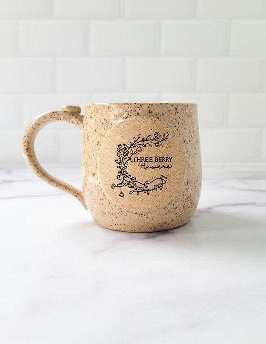 Three Berry Flowers Mug - Oatmeal