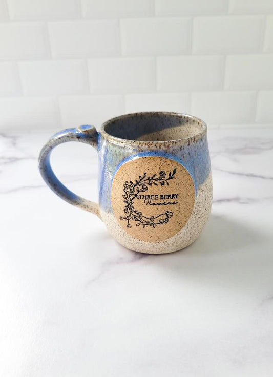 Three Berry Flowers Mug - Blue